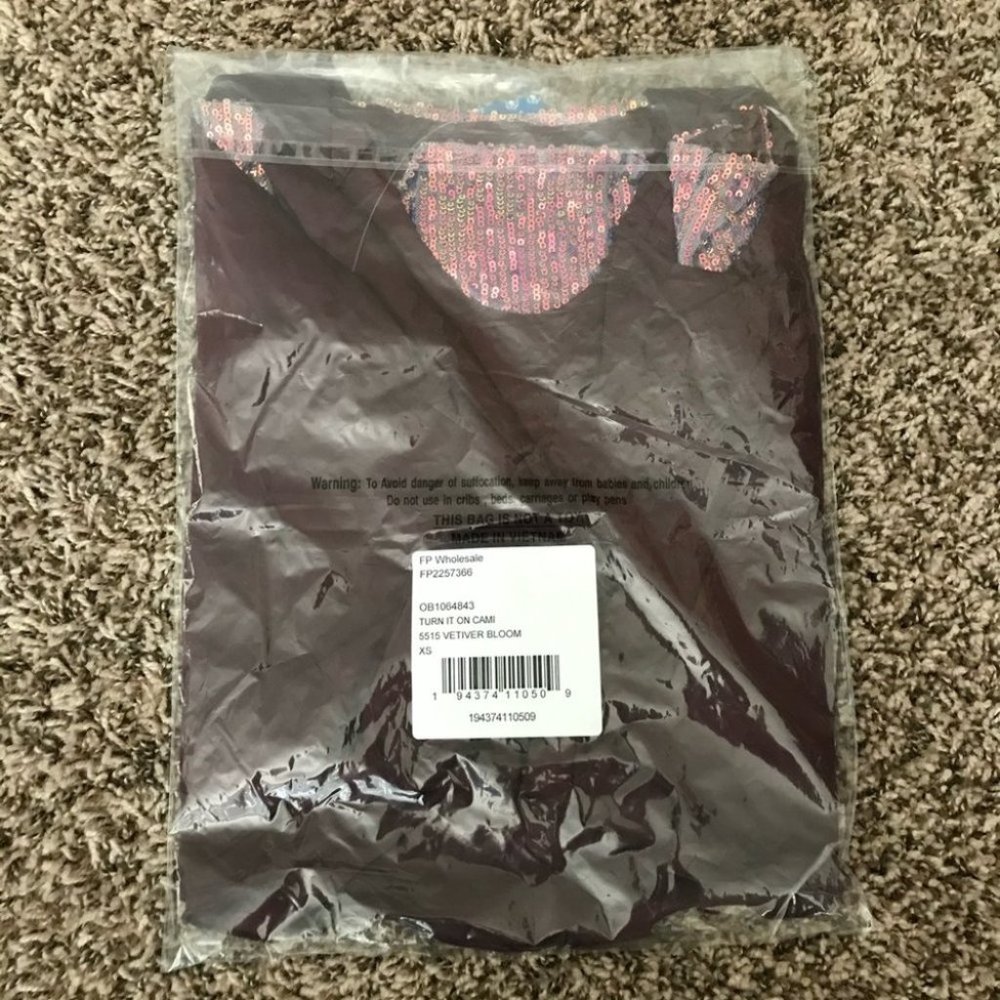 NWT Free People Purple Sequin Blouse Top - Picture 6 of 9